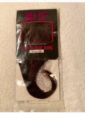 BHF dark brown clip in remy human hair bangs